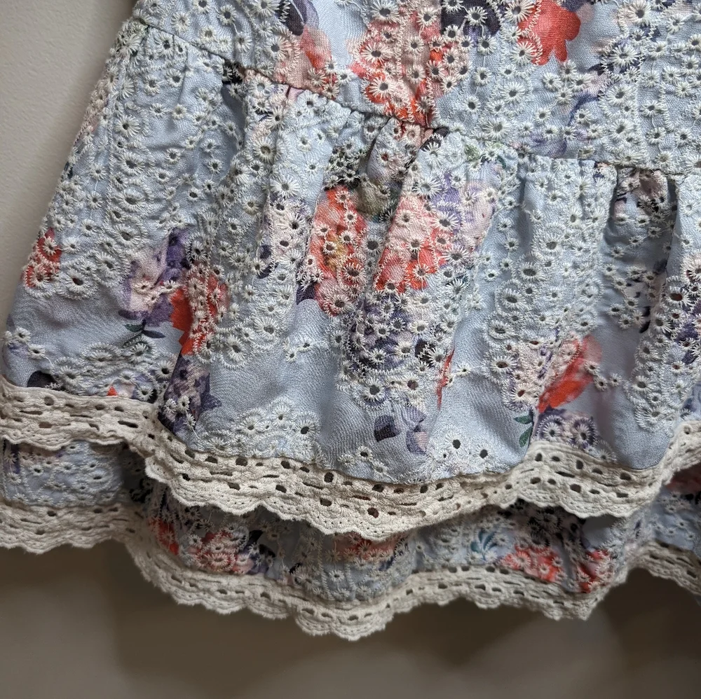 Jessakae Roux Tiered Eyelet Floral Dress | Size M - Picture 8 of 13